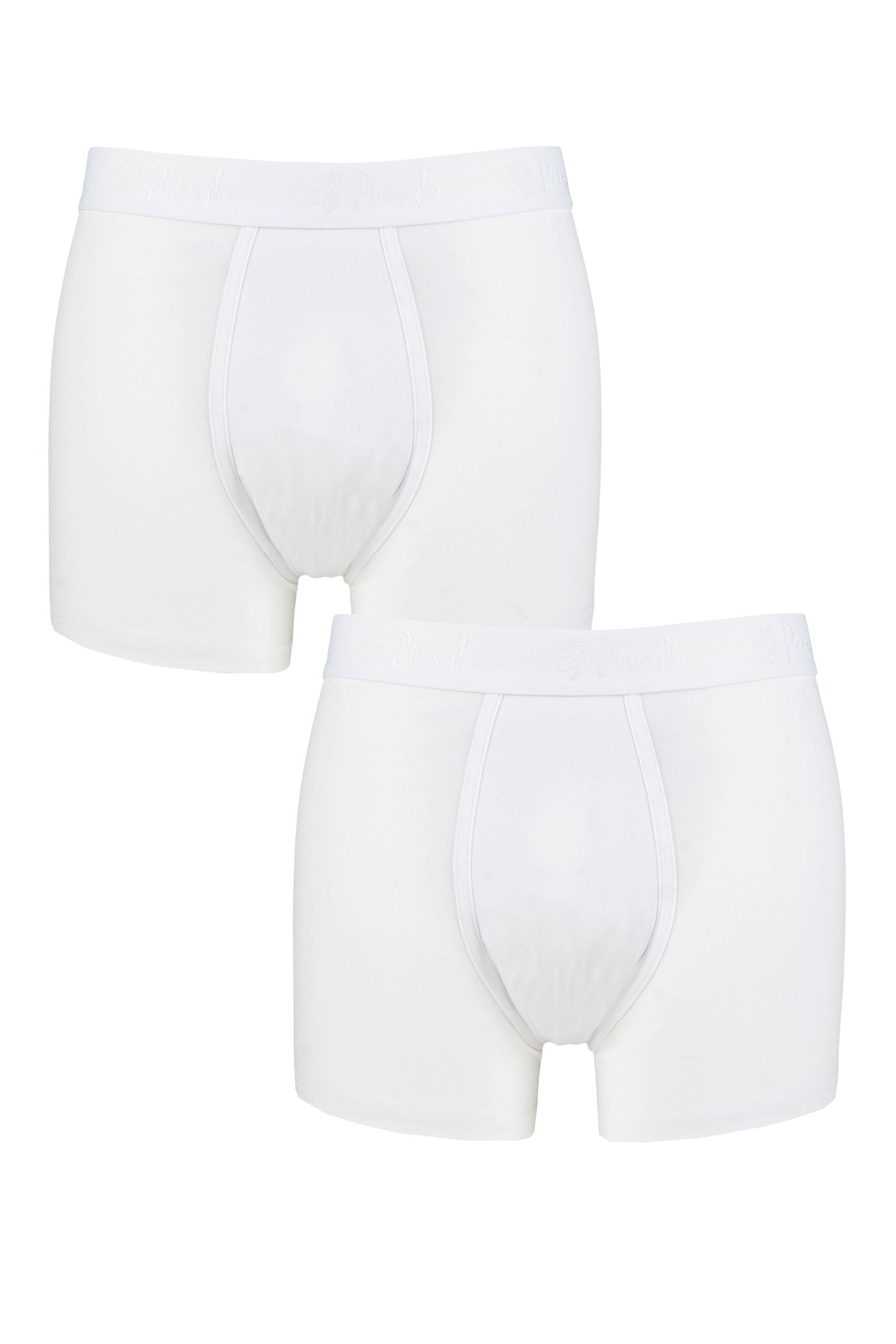 Image of 2 Pack White Plain Hipster Trunks Men's Medium - Pringle