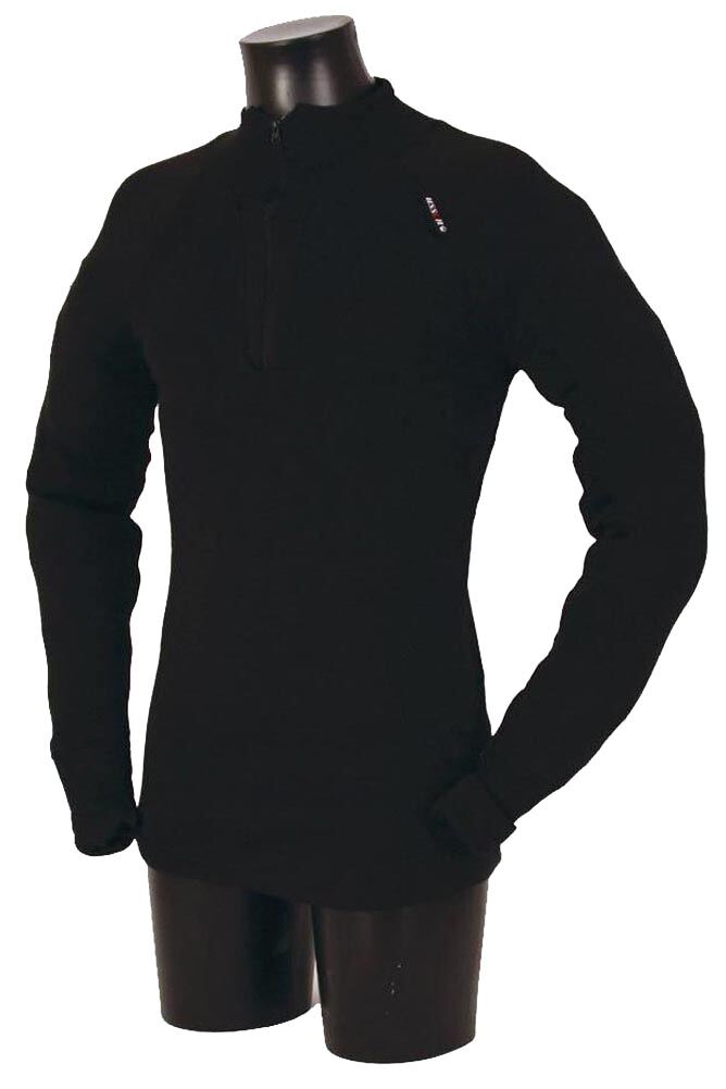 Image of 1 Pack Black Baltic Norj Pro Zipped Long Sleeved Polo Top Men's Small - Ussen