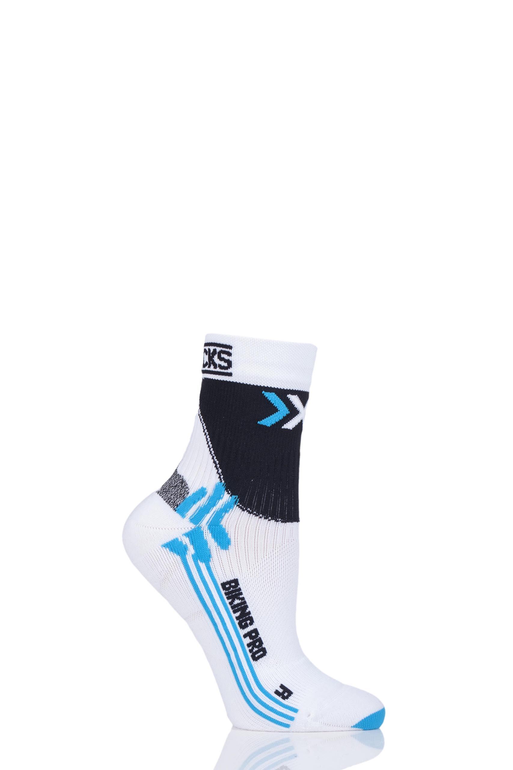 Image of 1 Pair White / Turquoise Pro Racing Socks Ladies 2.5-3.5 Ladies - X-Socks