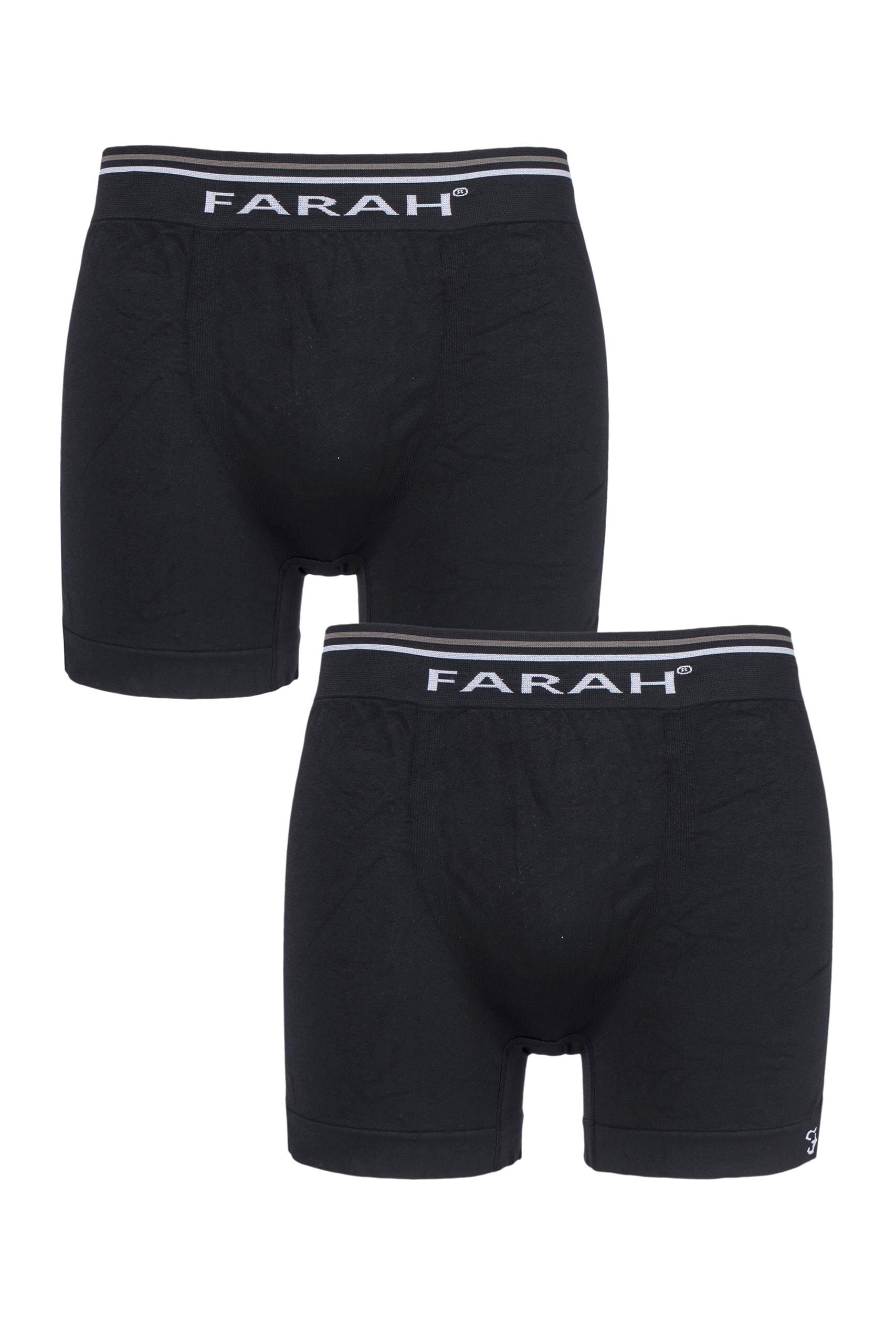 Image of 2 Pack Black Seamless Boxer Shorts Men's XX-Large - Farah