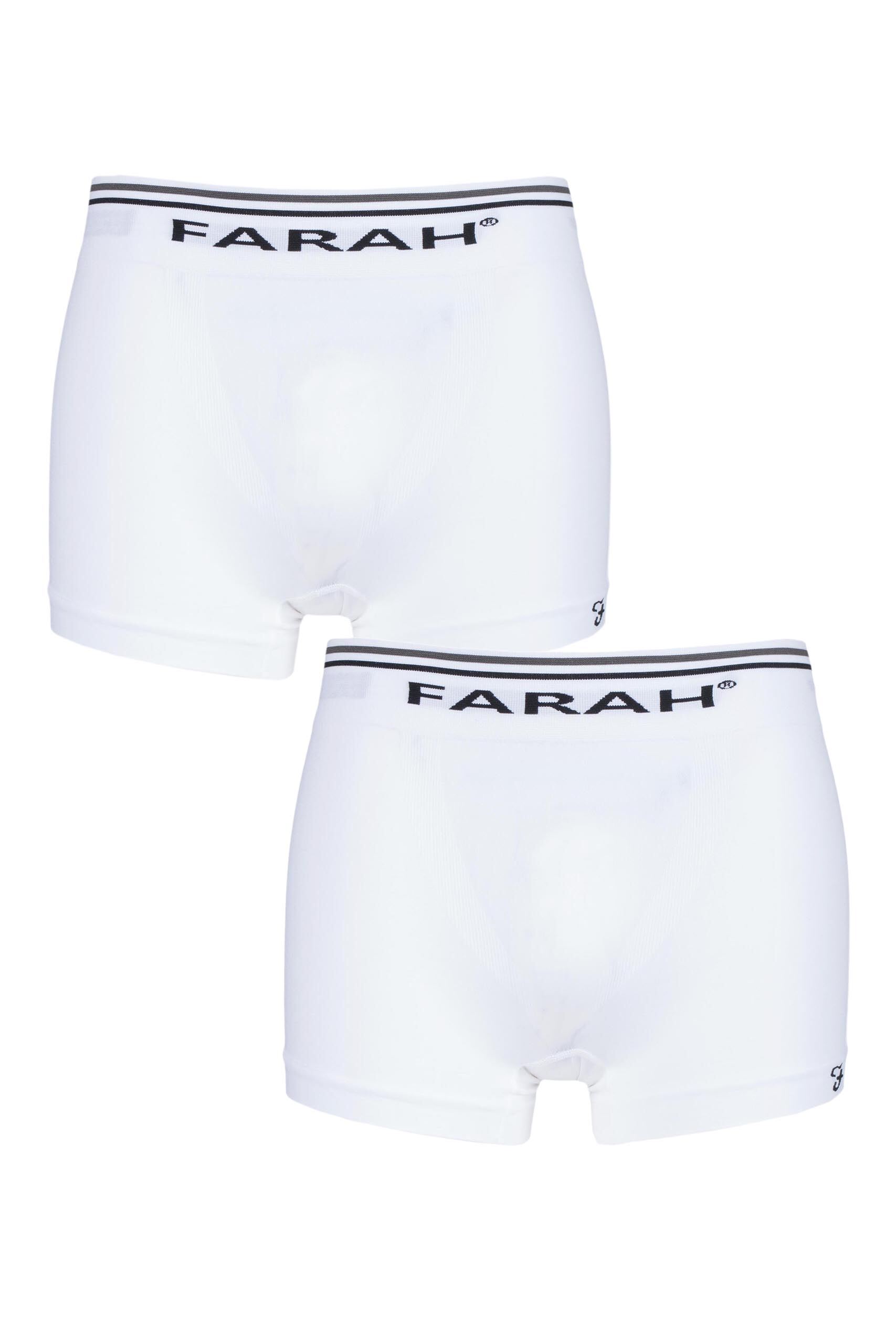 Image of 2 Pack White Seamless Boxer Shorts Men's Medium - Farah