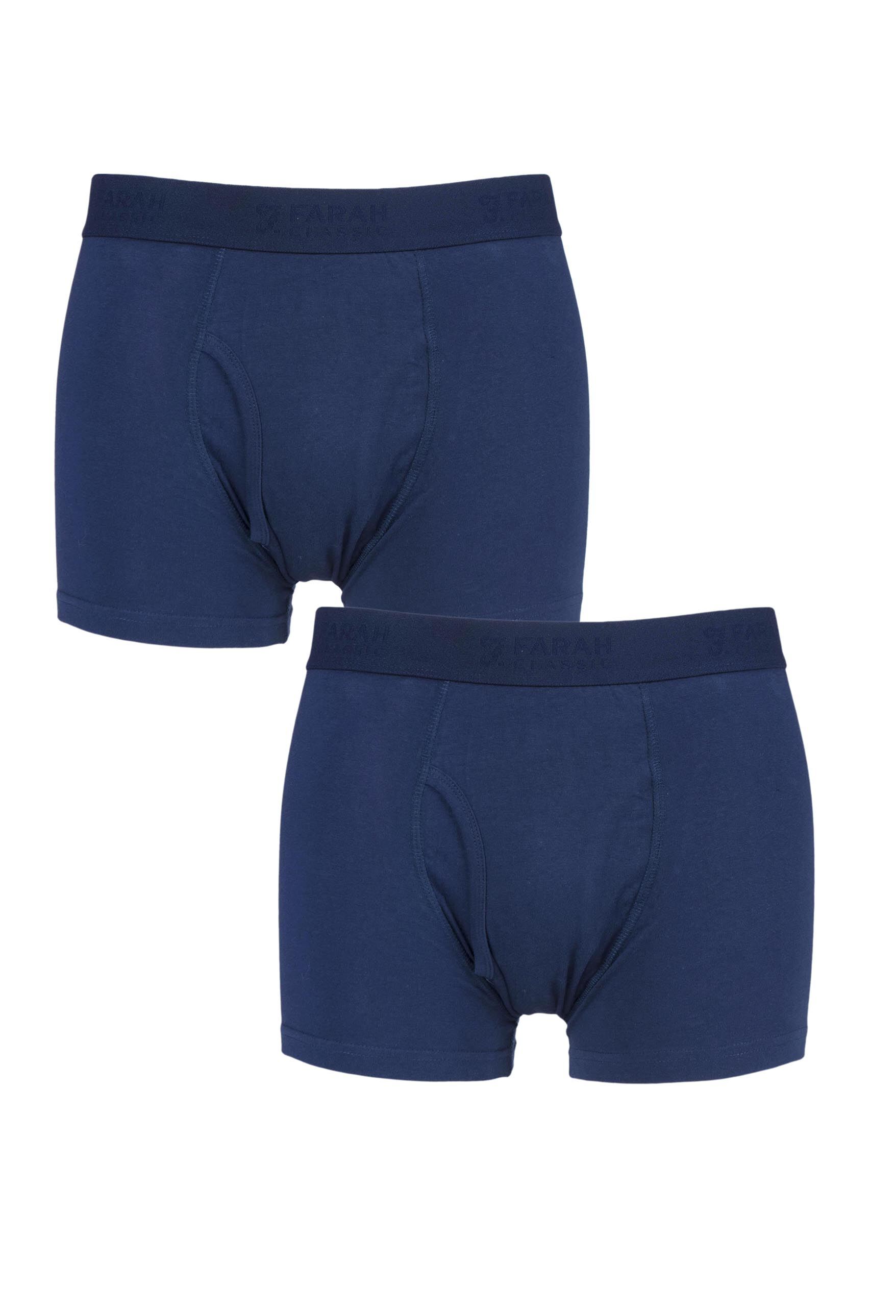 Image of 2 Pair Navy Plain Trunks Men's XXXX-Large - Farah