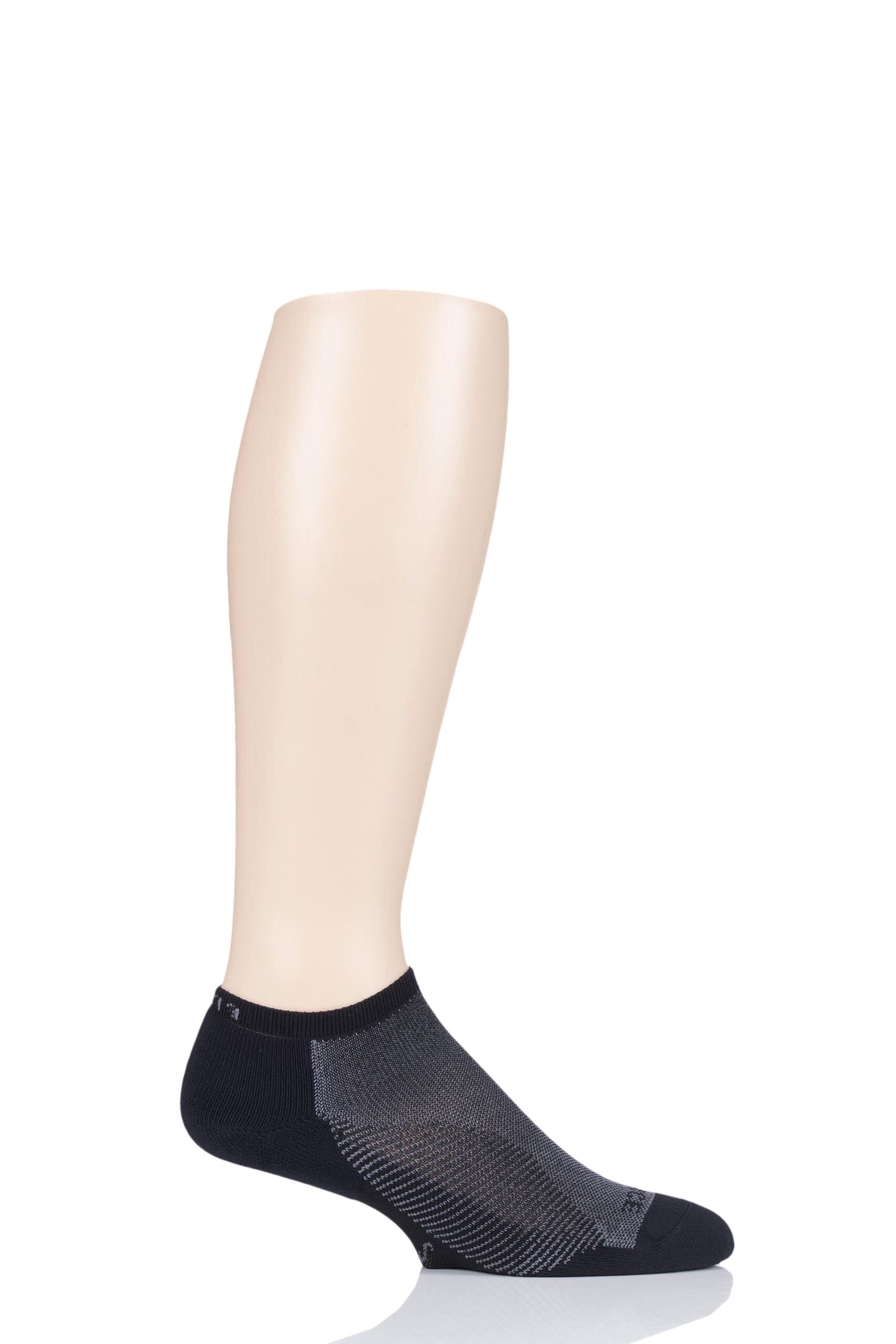 Image of 1 Pair Black Experia By Fierce Ultra Light Running Micro Mini Socks Unisex 8-9.5 Unisex - Thorlos