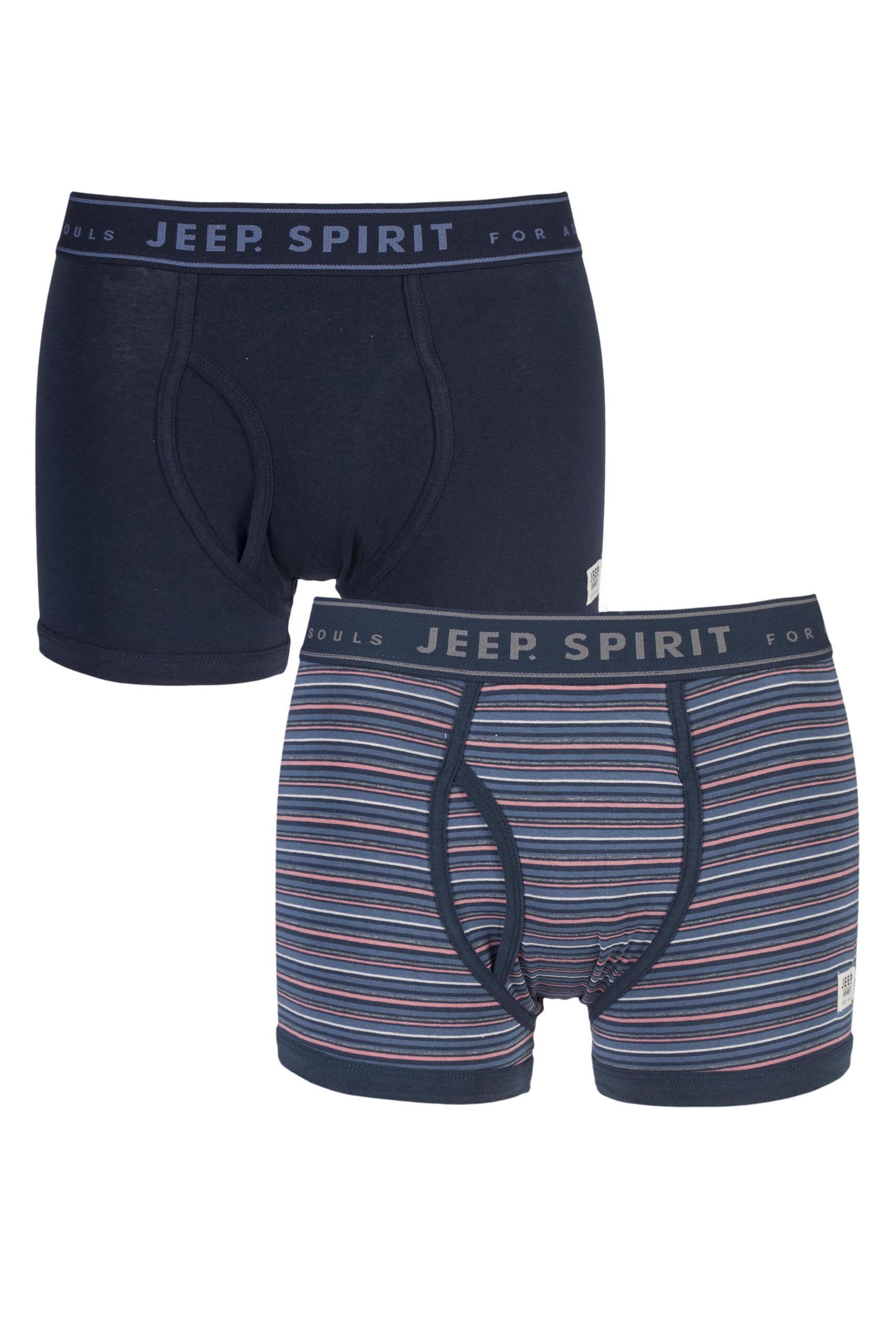 Image of 2 Pack Navy / Prune Spirit Jacquard Waistband Keyhole Trunks Men's Small - Jeep