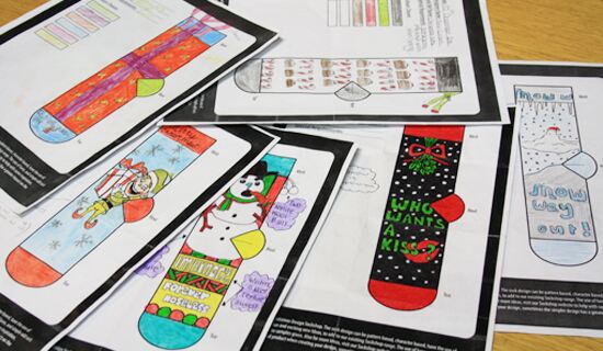 Christmas sock drawings