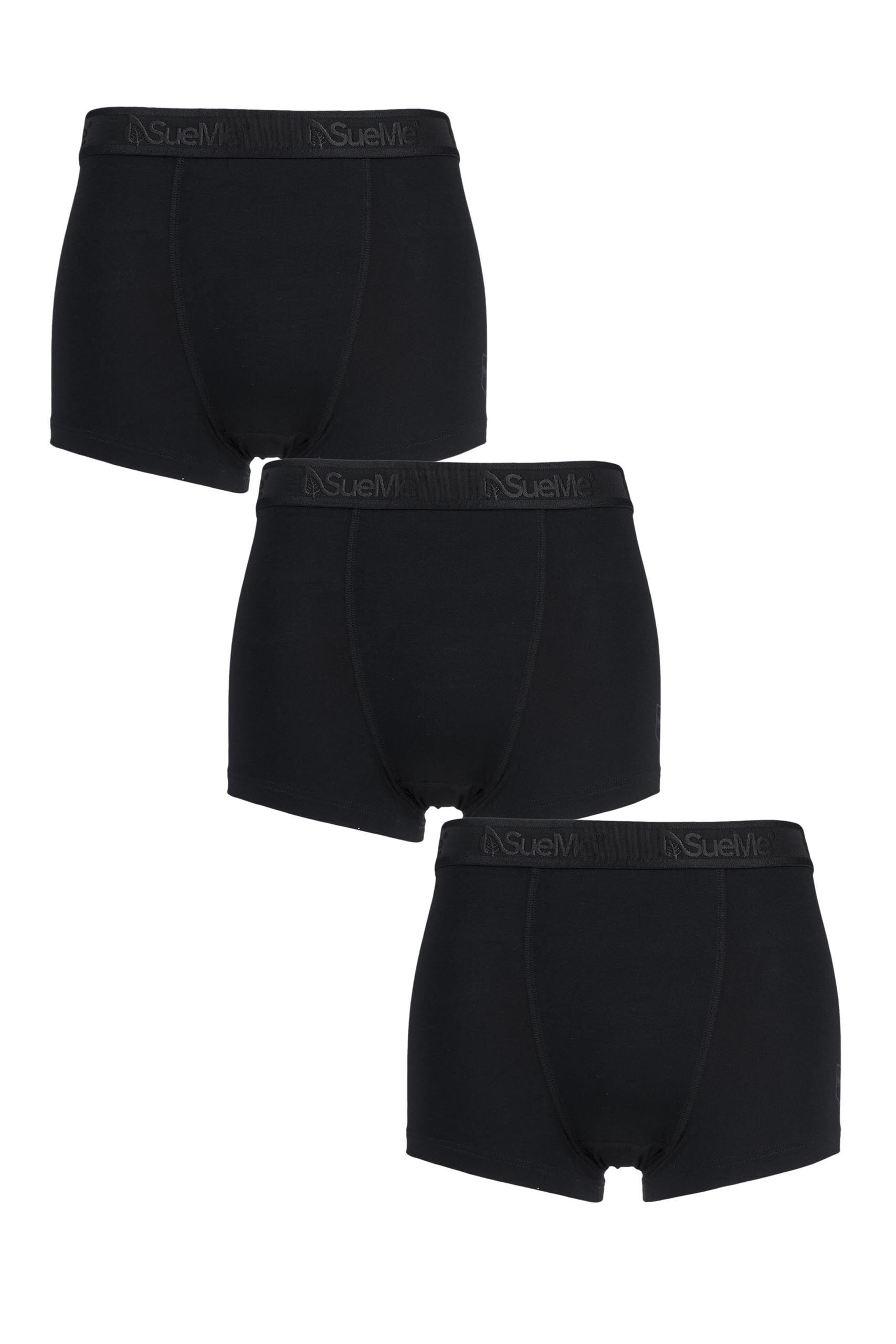 Image of 3 Pack Black Tree Trunks Beech Tree Pulp Boxer Shorts Men's Small - SueMe