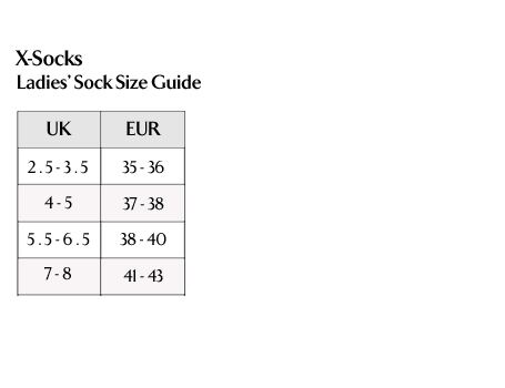X-Socks - Ladies' Socks Size Guide X-Socks - Ladies' Socks Size Guide