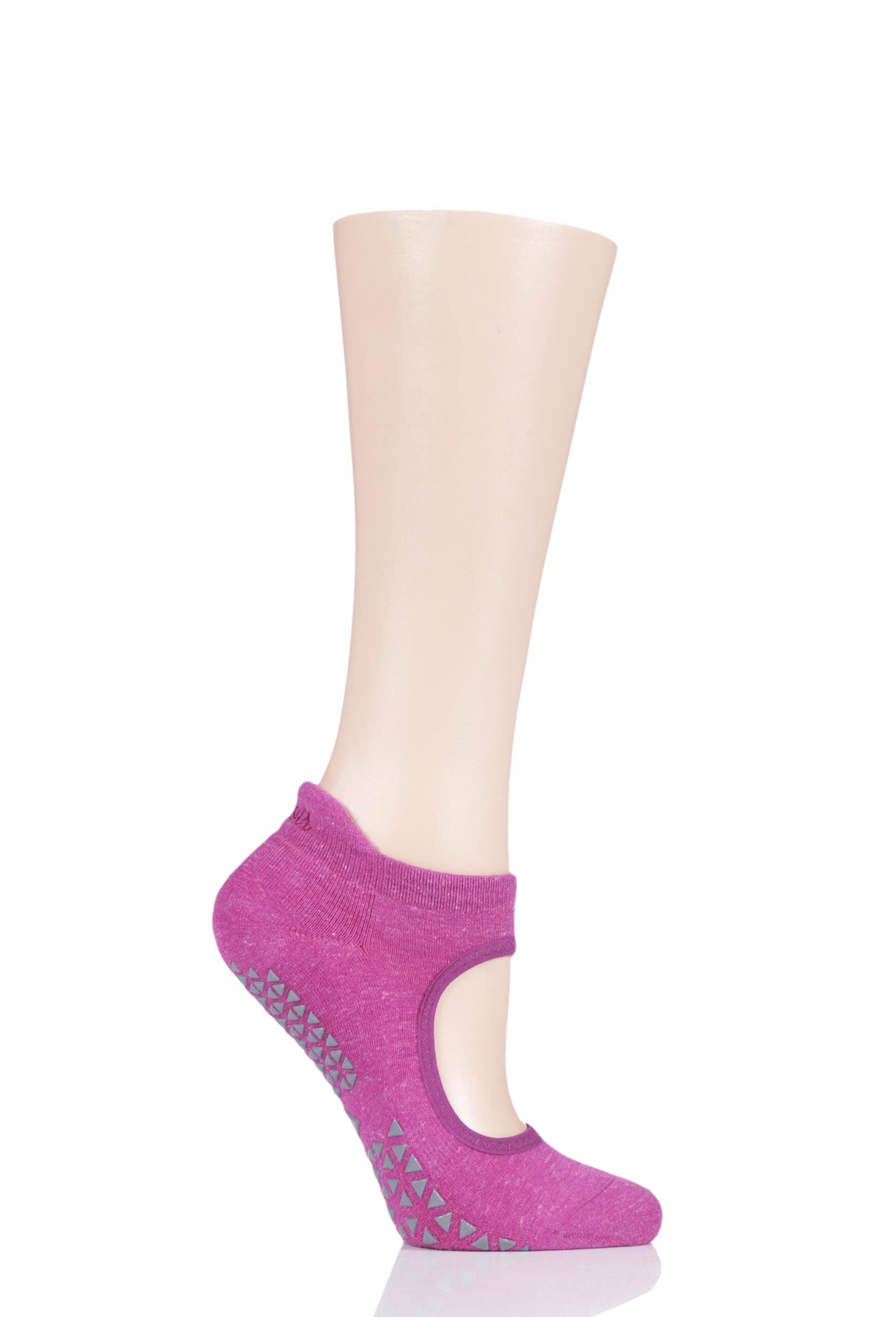 Image of 1 Pair Bloom Emma Organic Cotton Yoga Socks with Grip Ladies Small - Tavi Noir