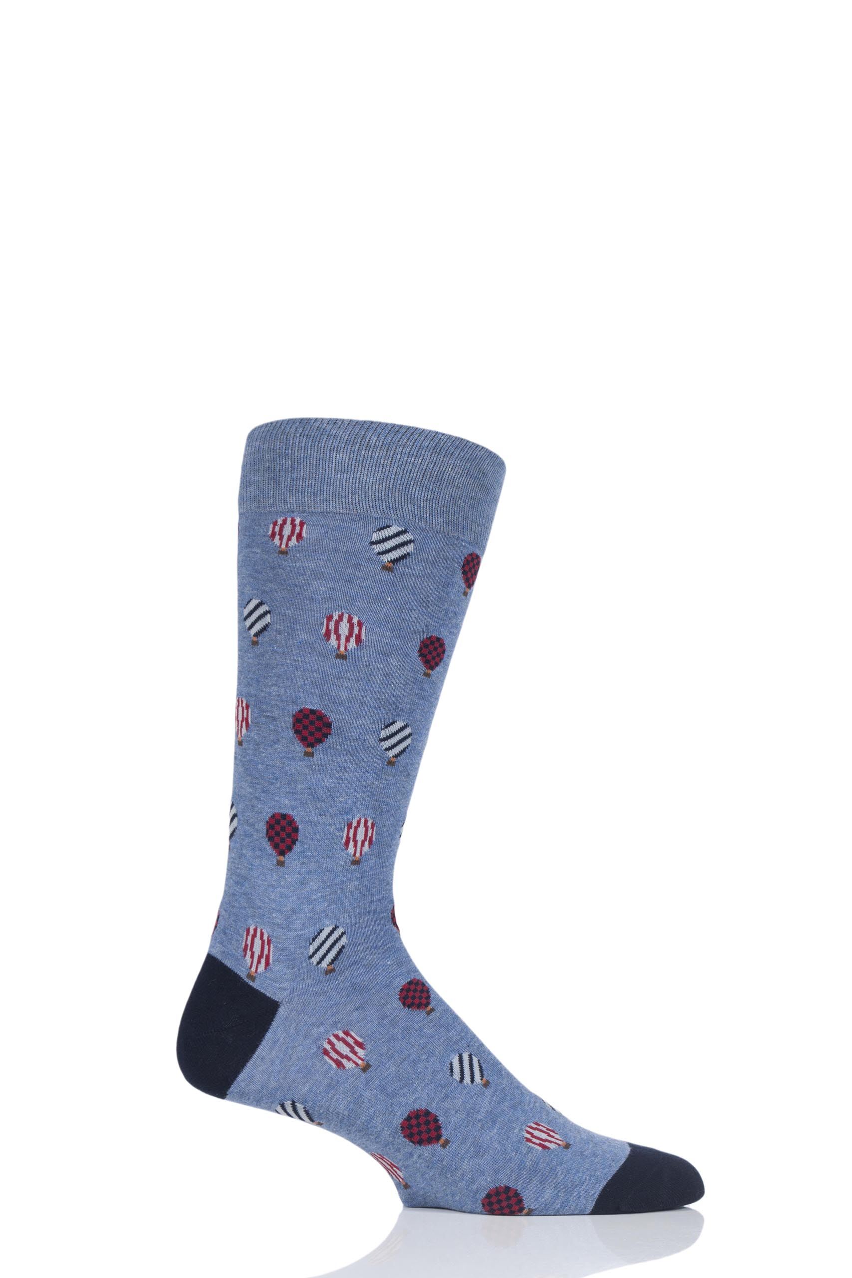 Image of 1 Pair Denim Sadler Hot Air Balloon Cotton Socks Men's 10-12 Mens - Scott Nichol