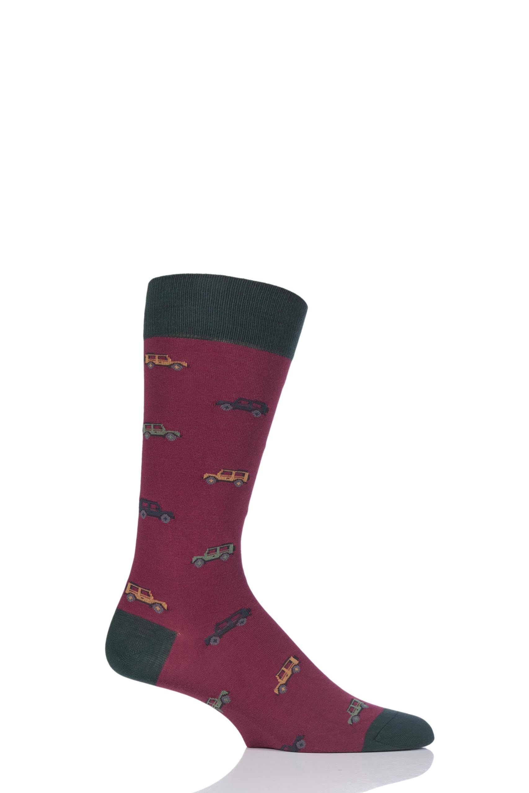 Image of 1 Pair Wine Longshaw All Over 4x4 Cotton Socks Men's 9.5-12 Mens - Scott Nichol