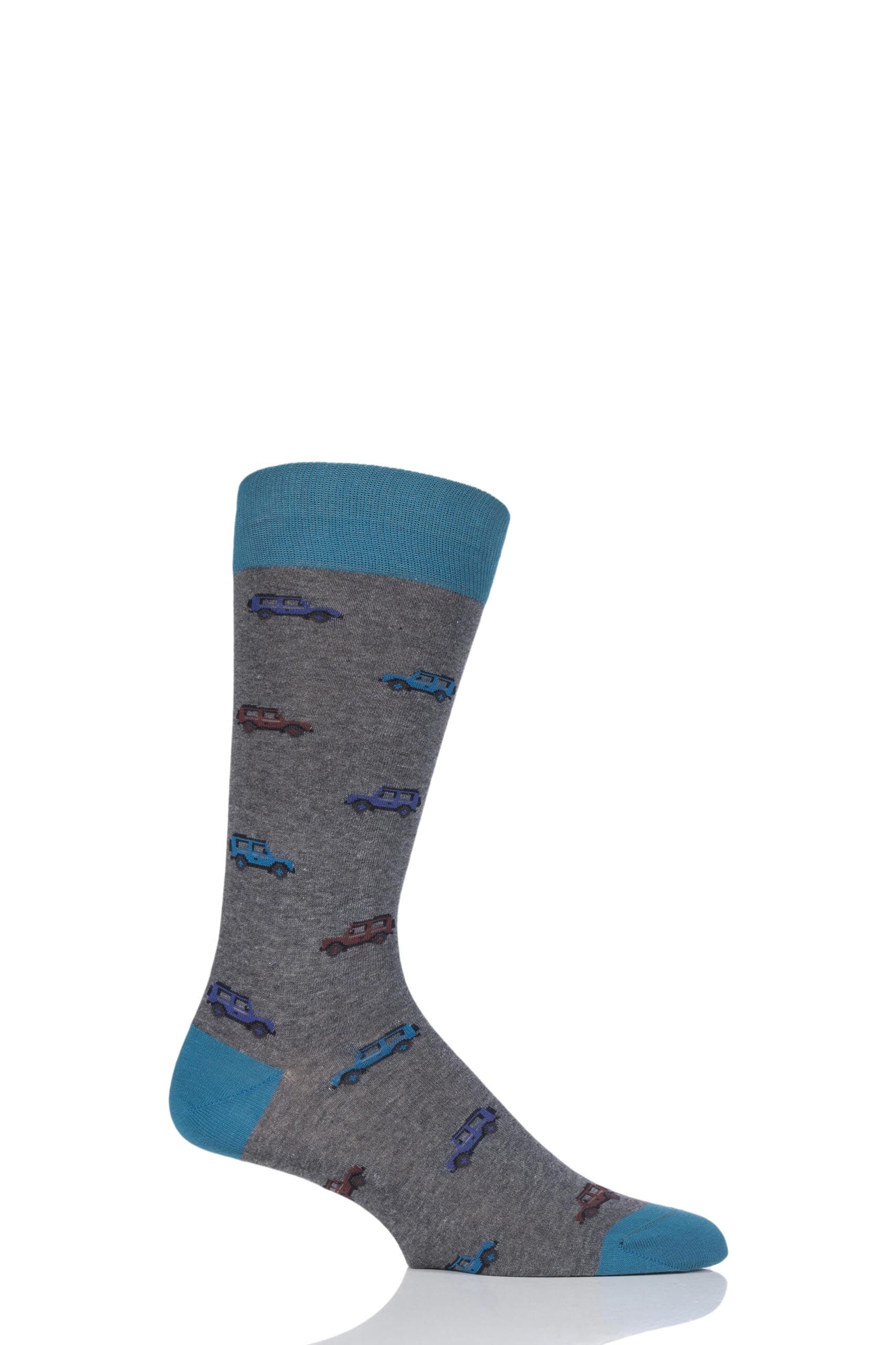 Image of 1 Pair Grey Longshaw All Over 4x4 Cotton Socks Men's 9.5-12 Mens - Scott Nichol