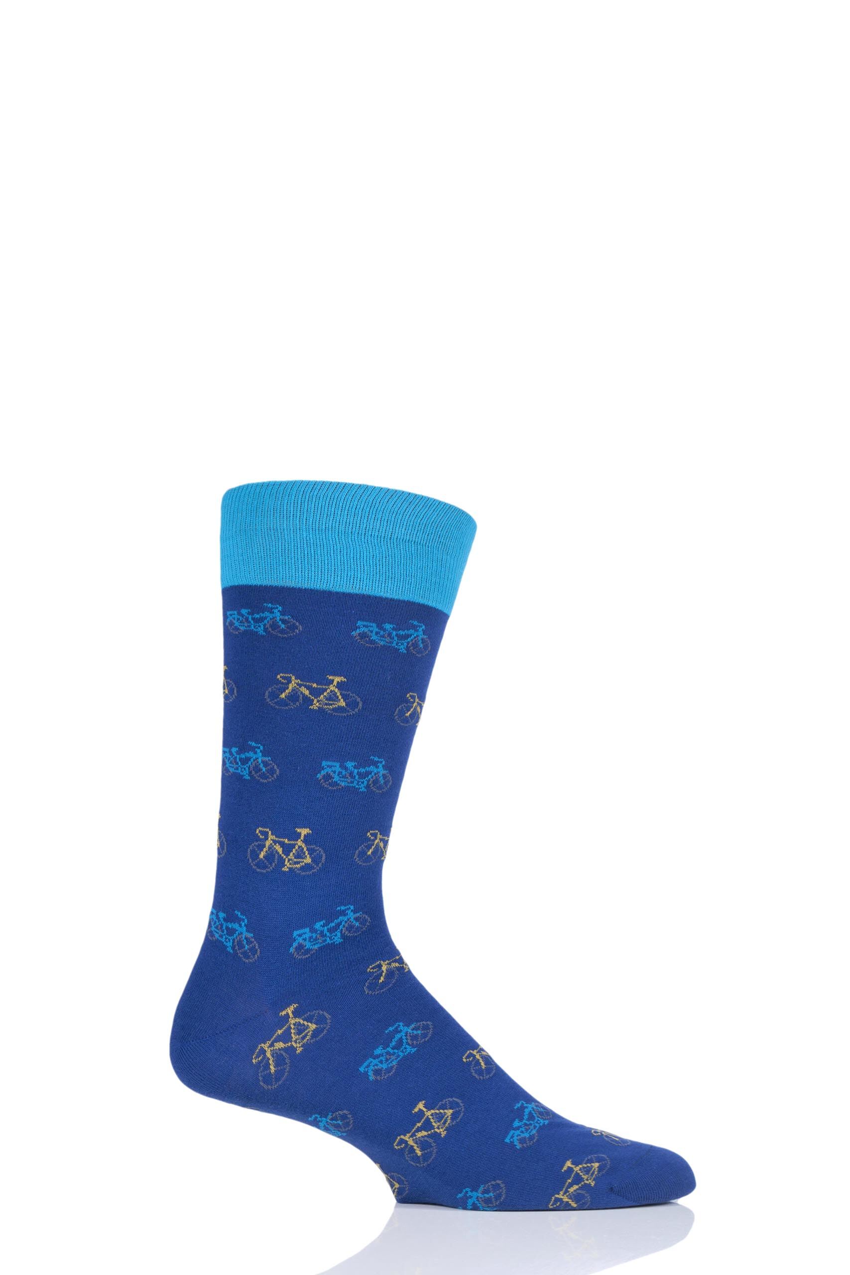 Image of 1 Pair Royal All Over Bikes Cotton Socks Men's 9.5-12 Mens - Scott Nichol