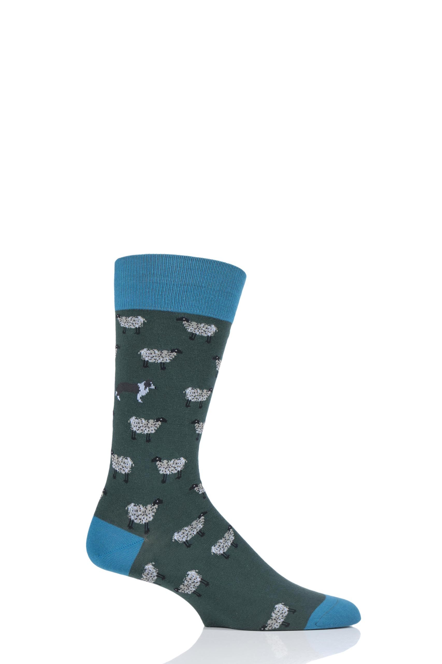 Image of 1 Pair Conifer All Over Sheep Cotton Socks Men's 9.5-12 Mens - Scott Nichol