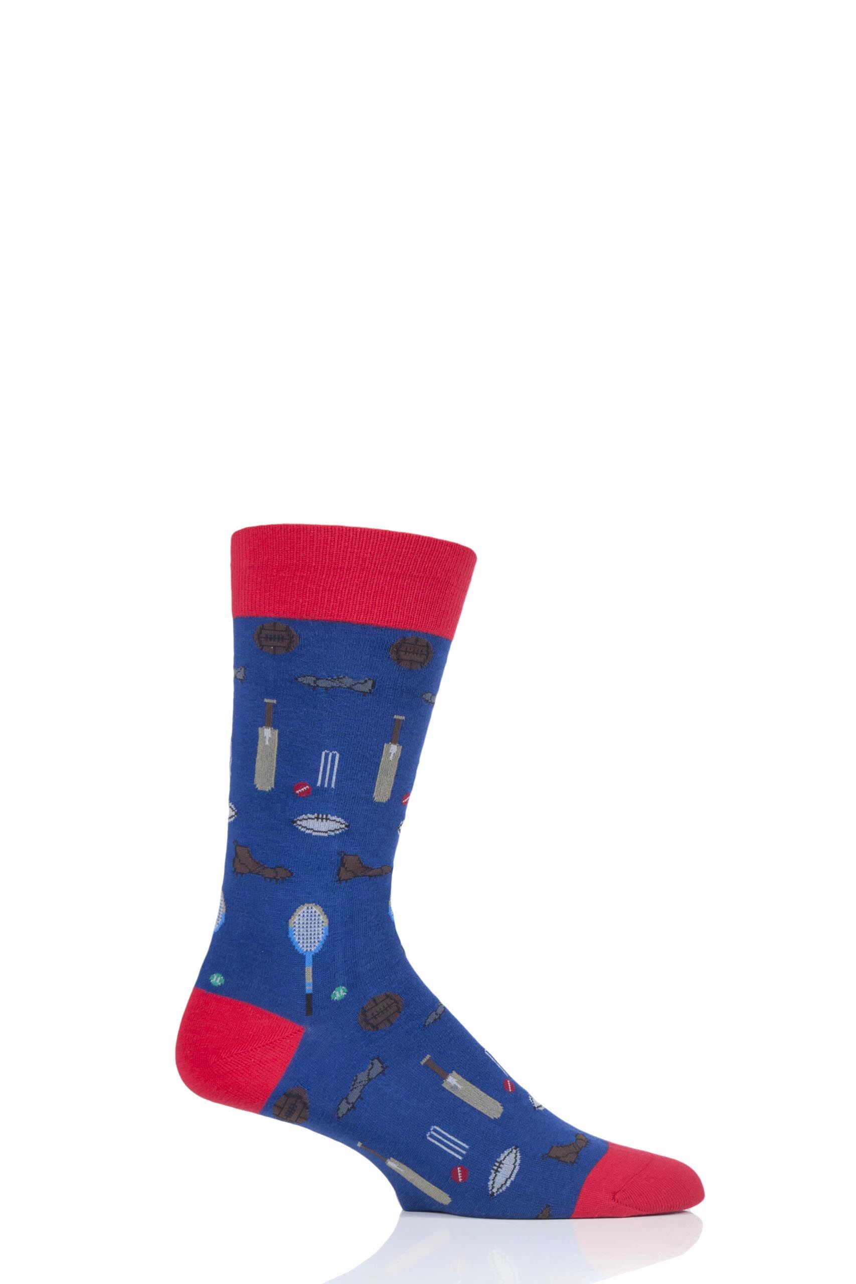 Image of 1 Pair Royal All Over Sports Cotton Socks Men's 6-9 Mens - Scott Nichol