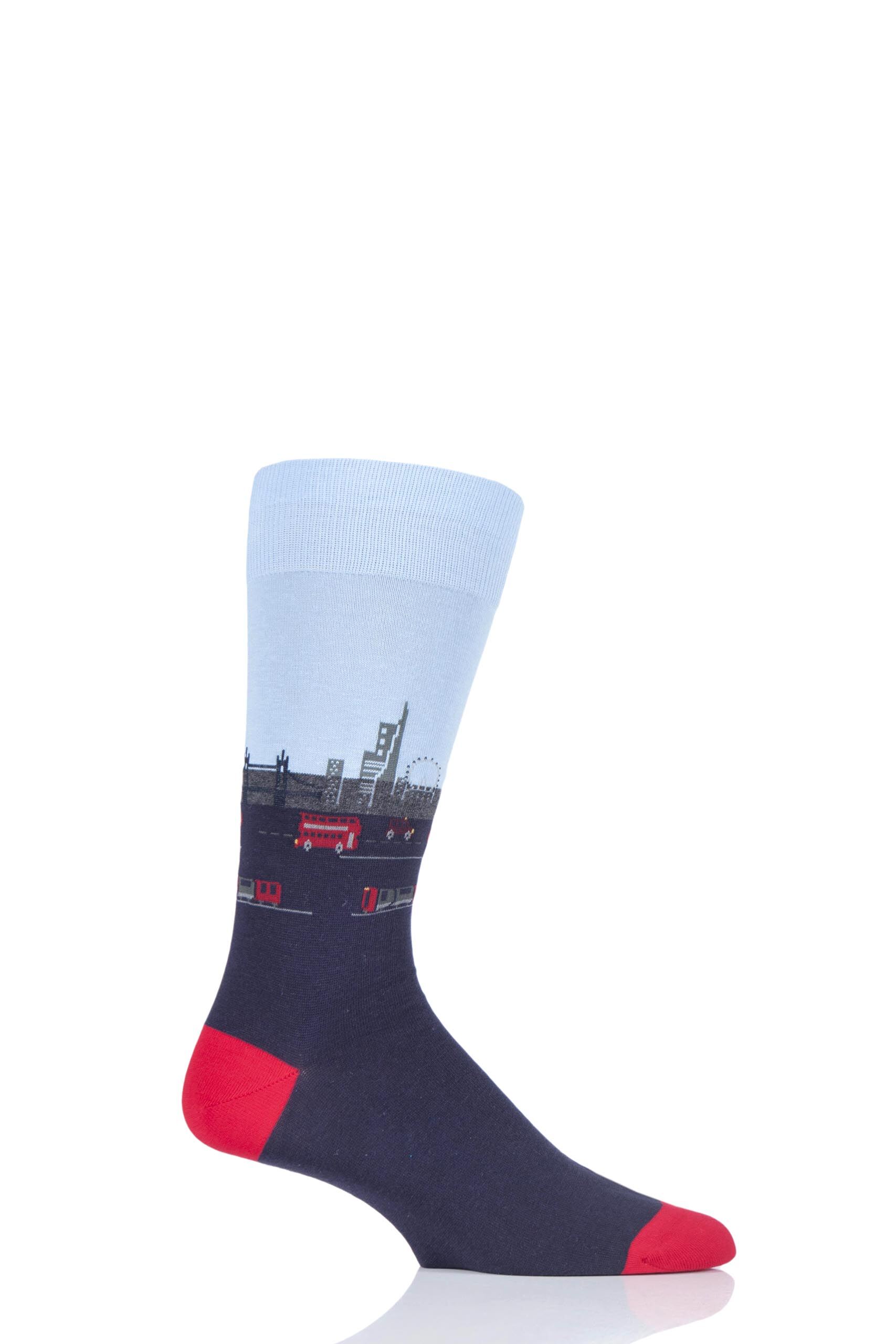 Image of 1 Pair Navy London Waterloo Cotton Socks Men's 6-9 Mens - Scott Nichol