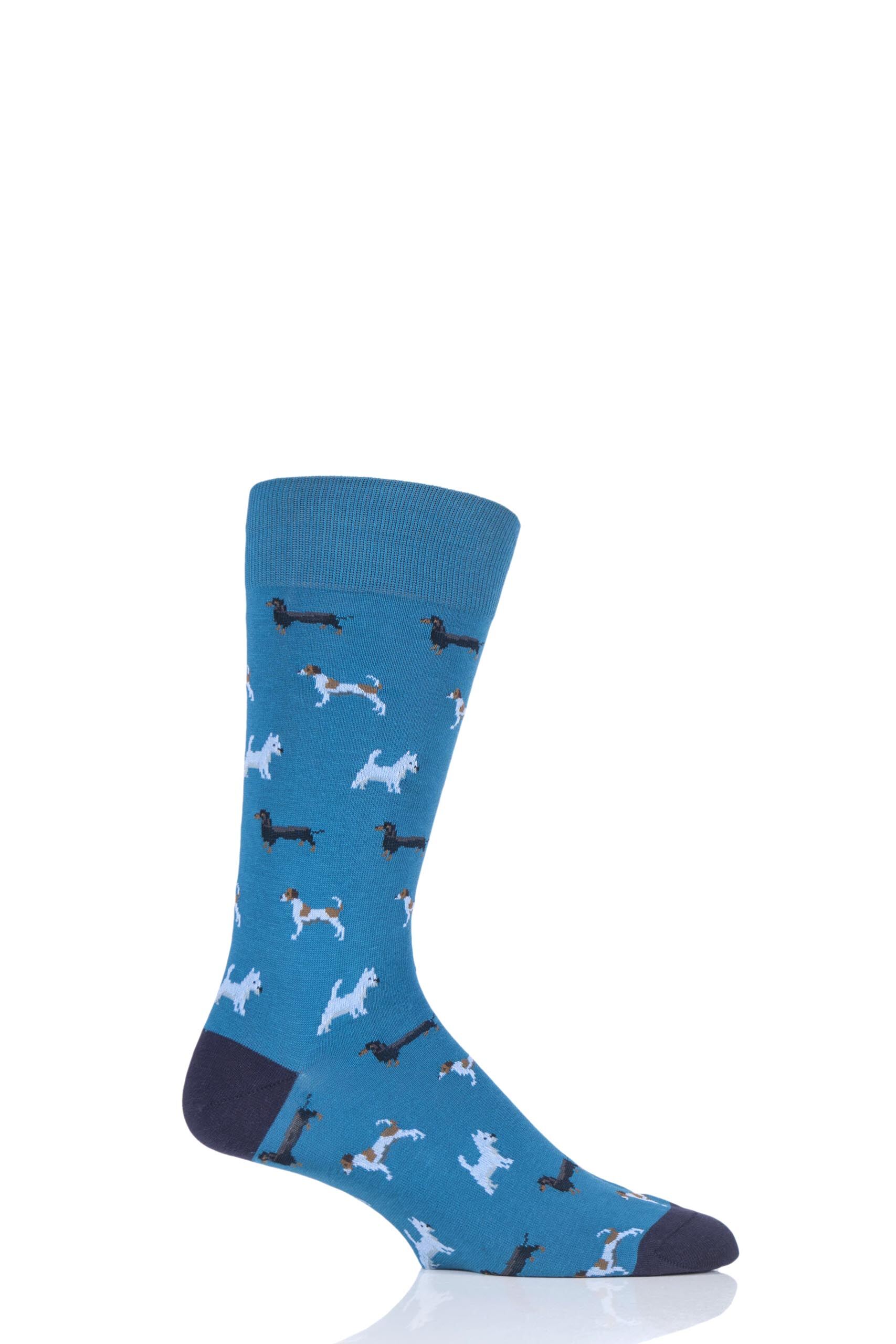Image of 1 Pair Petrol Doyle All Over Dogs Cotton Socks Men's 9.5-12 Mens - Scott Nichol