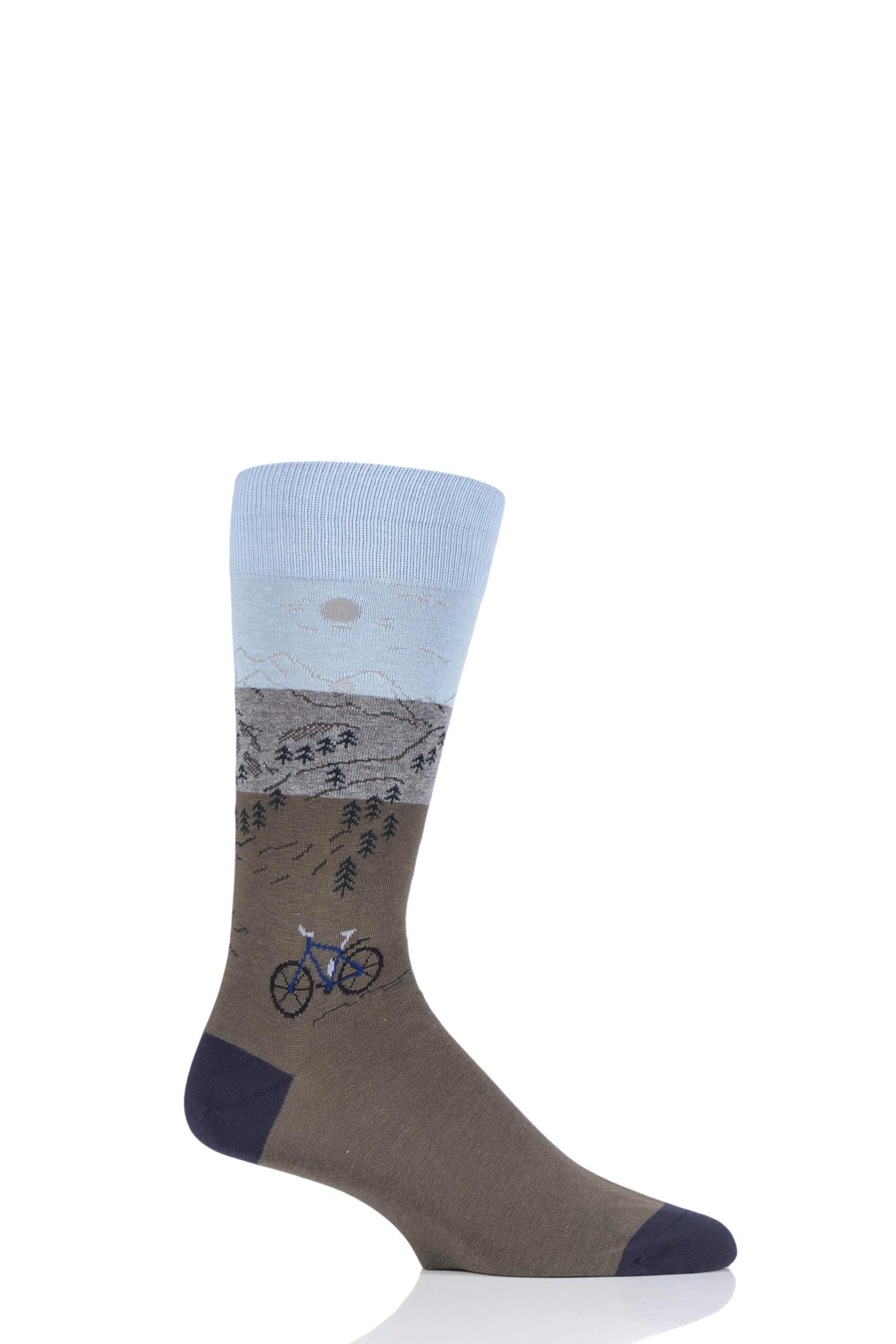 Image of 1 Pair Khaki Scafell Landrover Cotton Socks Men's 6-9 Mens - Scott Nichol