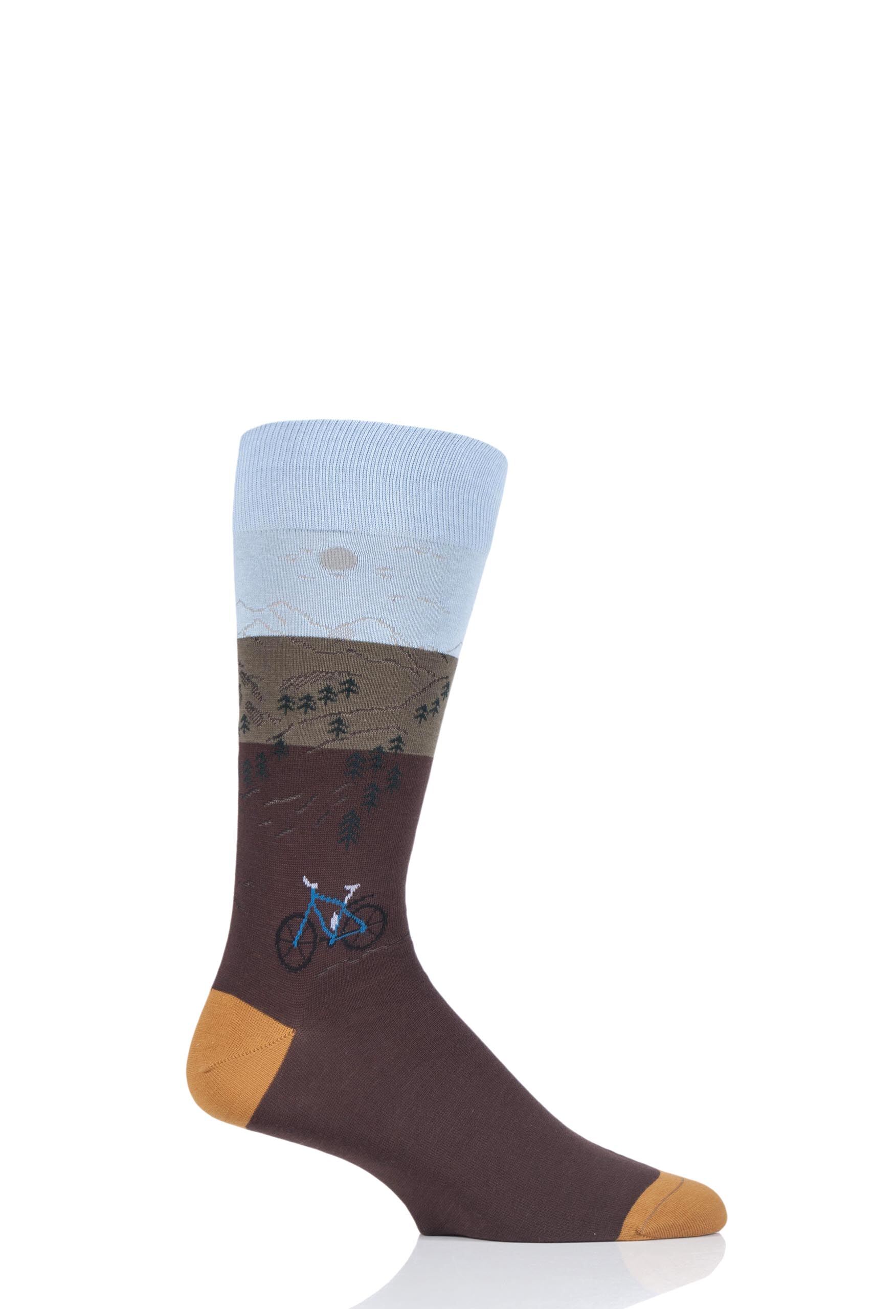 Image of 1 Pair Chocolate Scafell Landrover Cotton Socks Men's 9.5-12 Mens - Scott Nichol