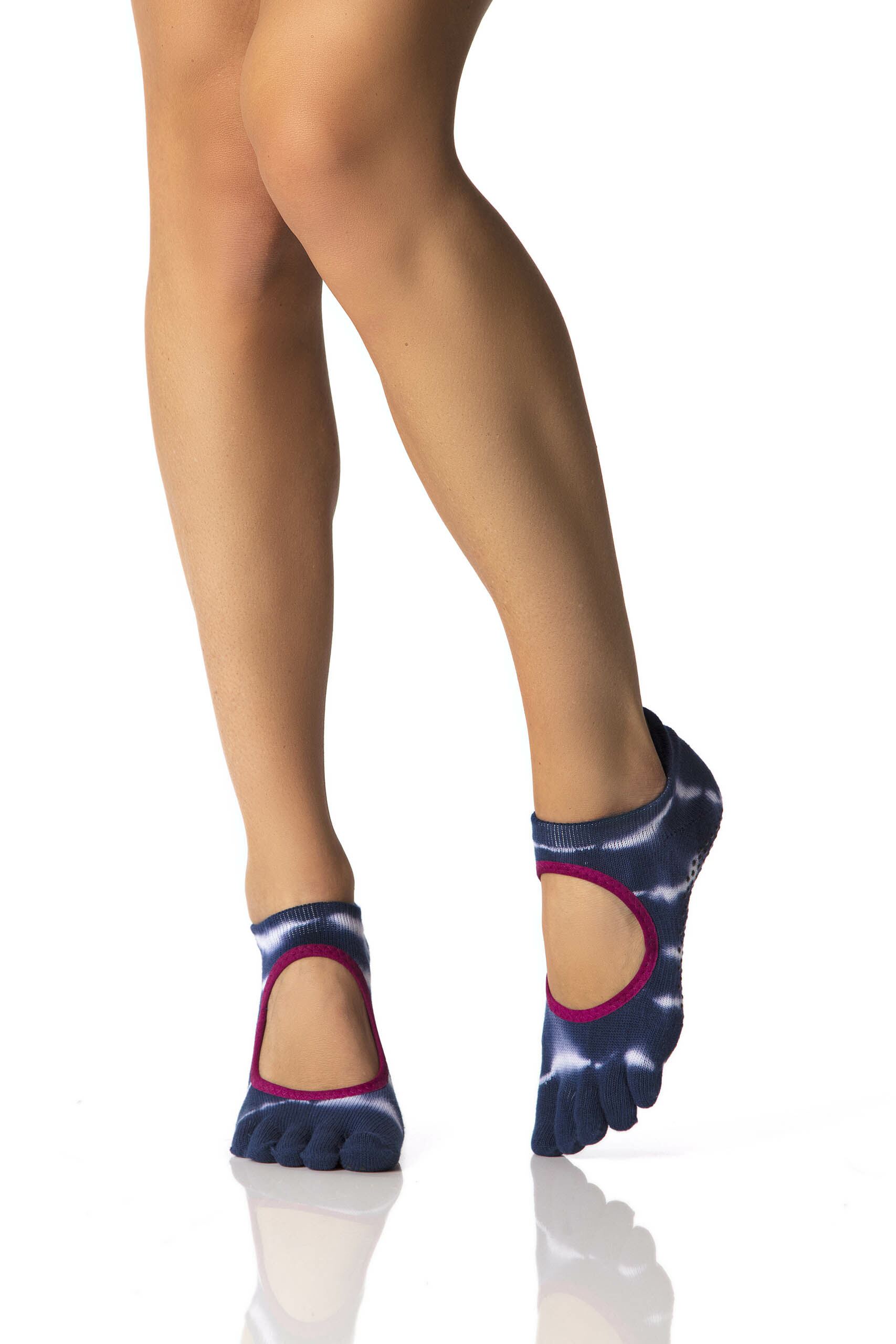 Image of 1 Pair Cosmic Bellarina Full Toe Organic Cotton Open Front Yoga Socks Ladies Medium - ToeSox